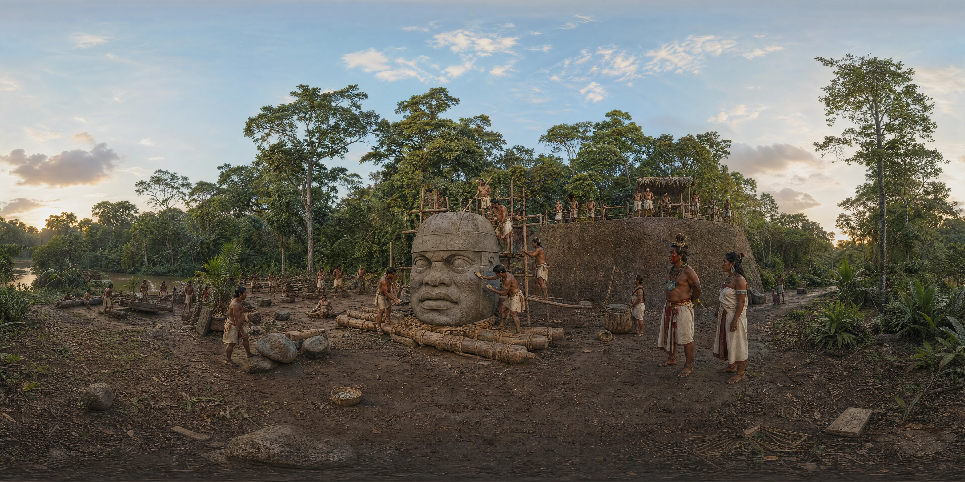 Panoramic scene depicting La Venta (9th century BC), La Venta.
