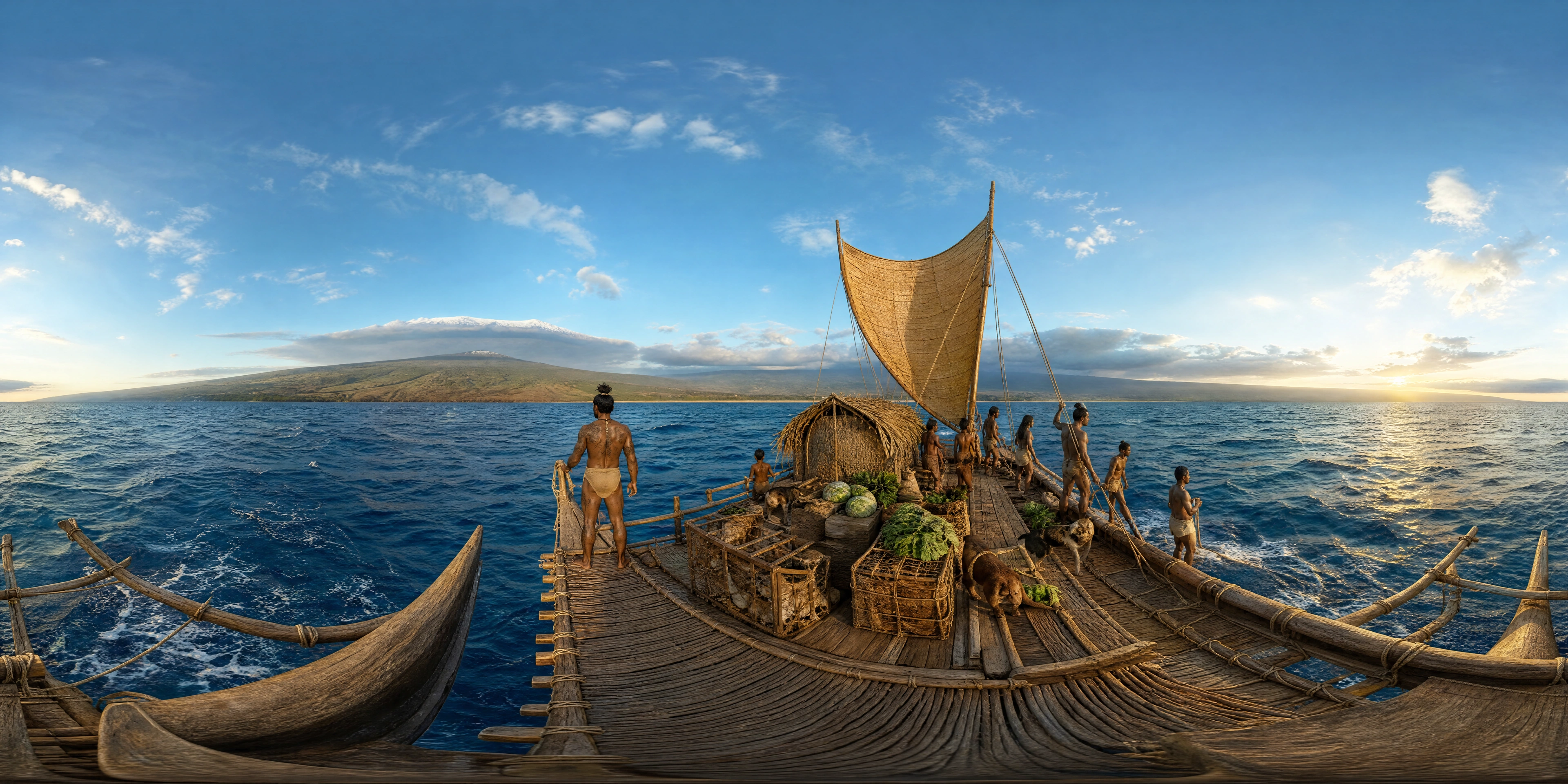 Panoramic scene depicting Kealakekua / Big Island, Hawaii (12th century AD), Kealakekua / Big Island, Hawaii.