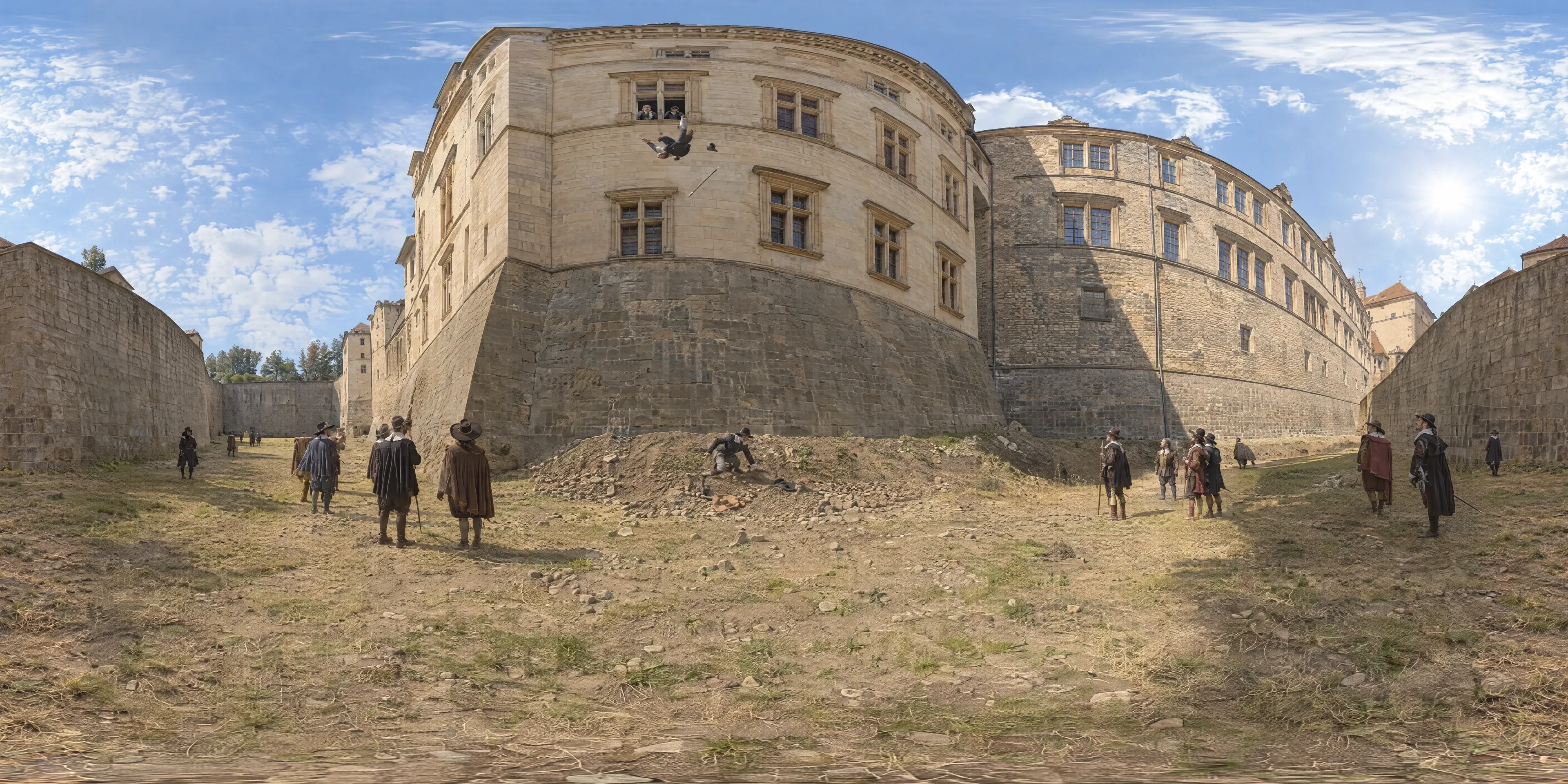 Panoramic scene depicting Prague Castle (Ludwig Wing) (1618), Prague Castle (Ludwig Wing).