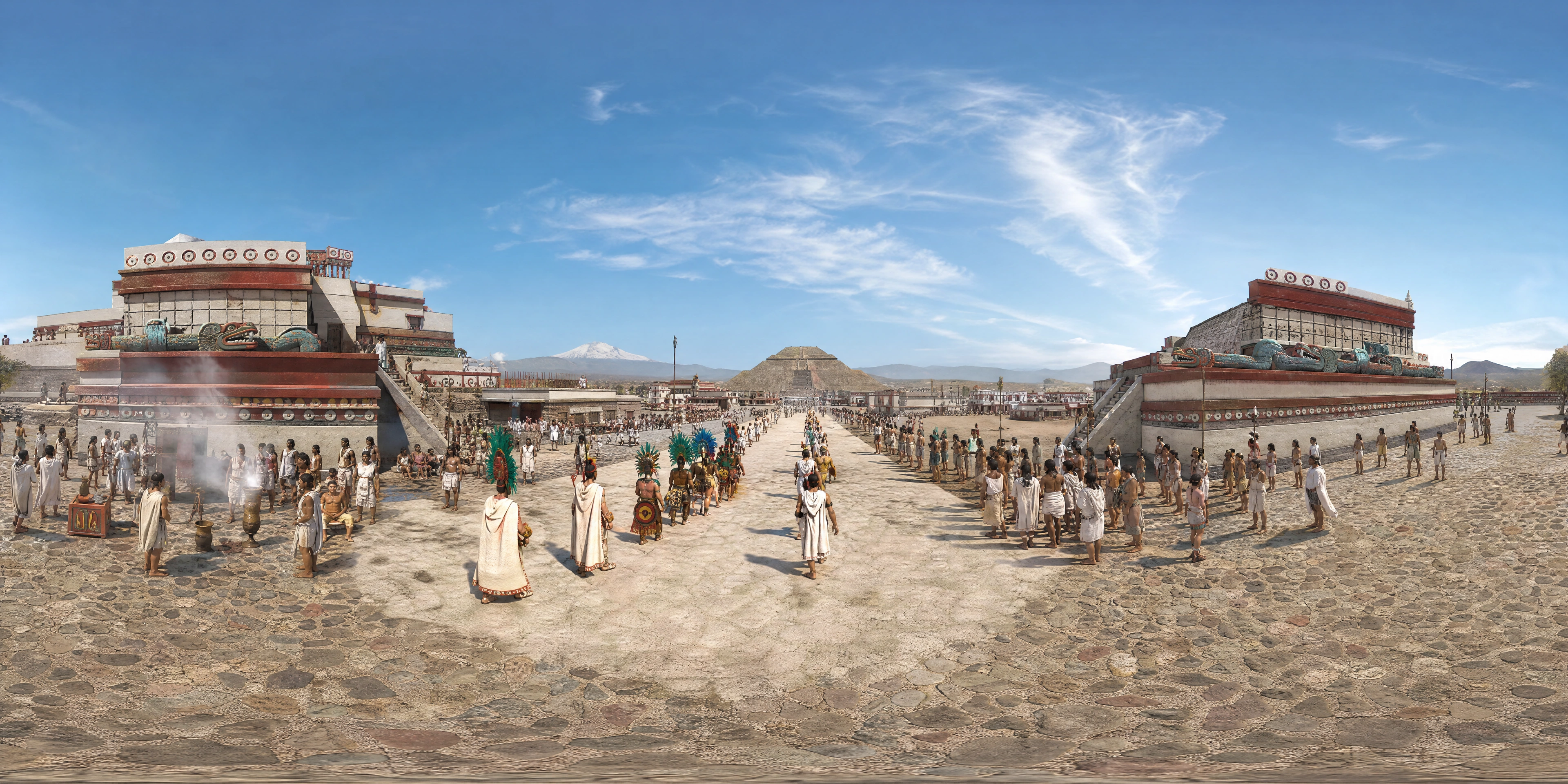 Panoramic scene depicting Teotihuacan (3rd century AD), Teotihuacan.
