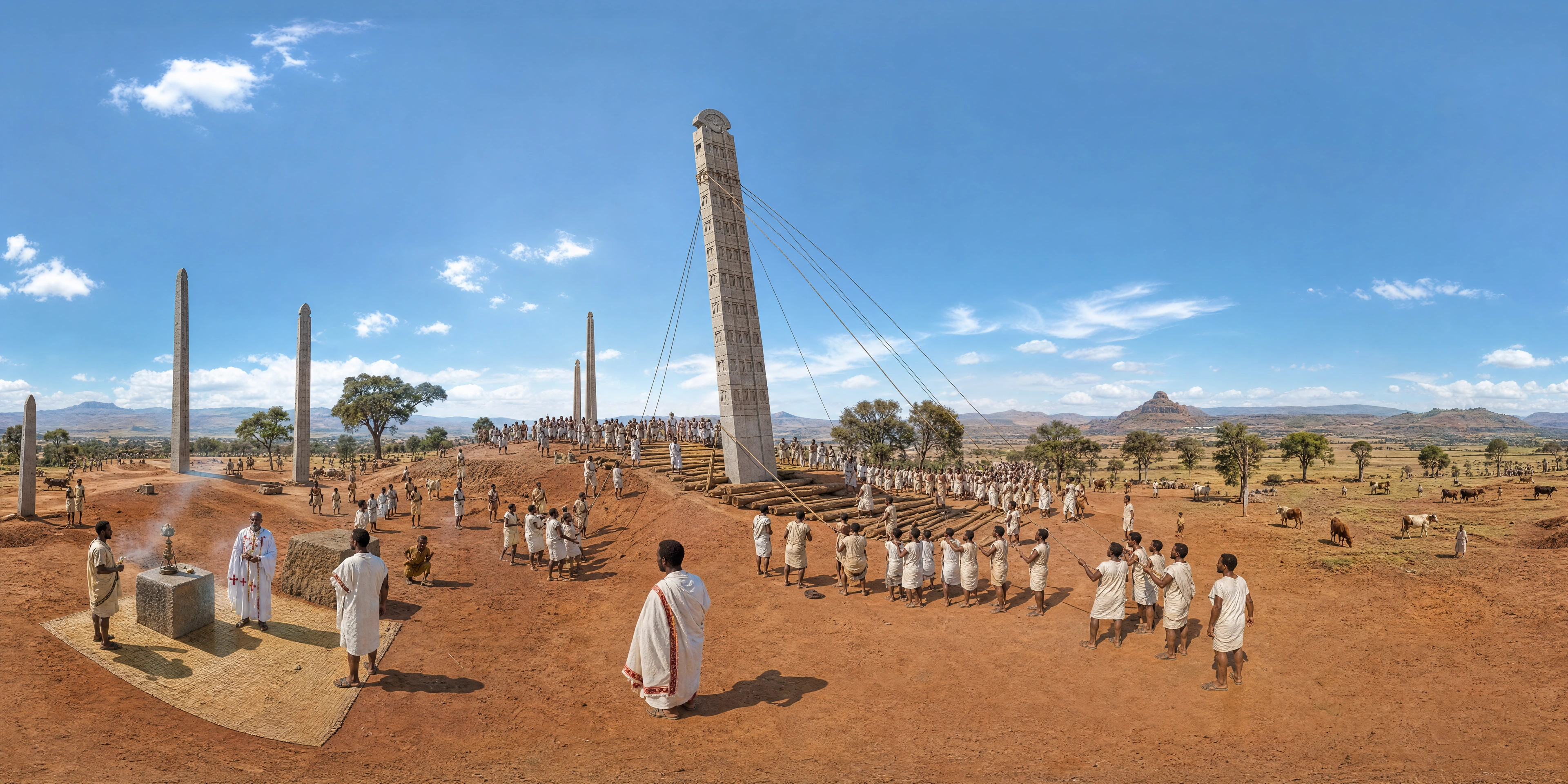 Panoramic scene depicting Aksum (400s), Aksum.