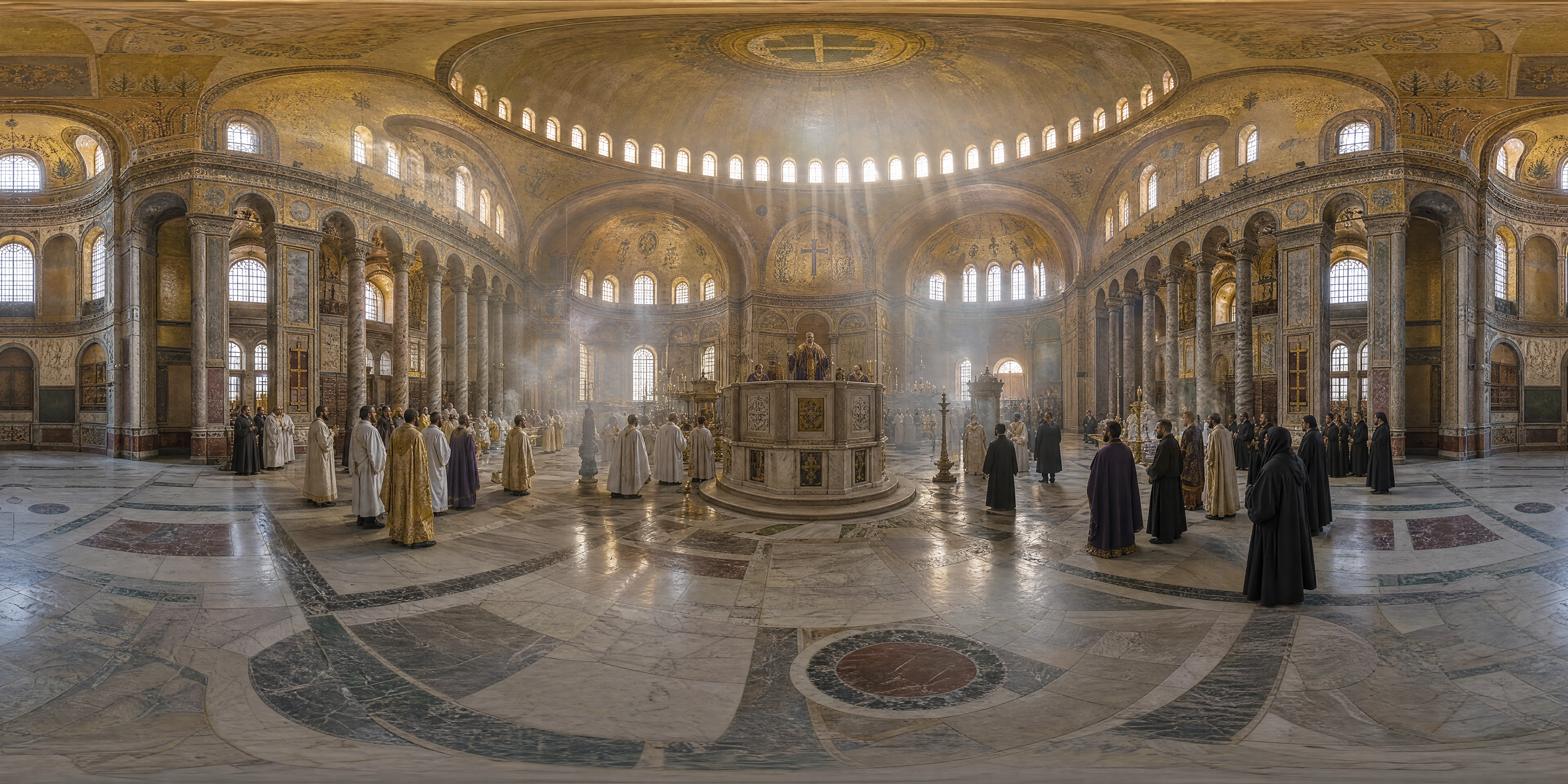 Panoramic scene depicting Hagia Sophia, Constantinople (537), Hagia Sophia, Constantinople.